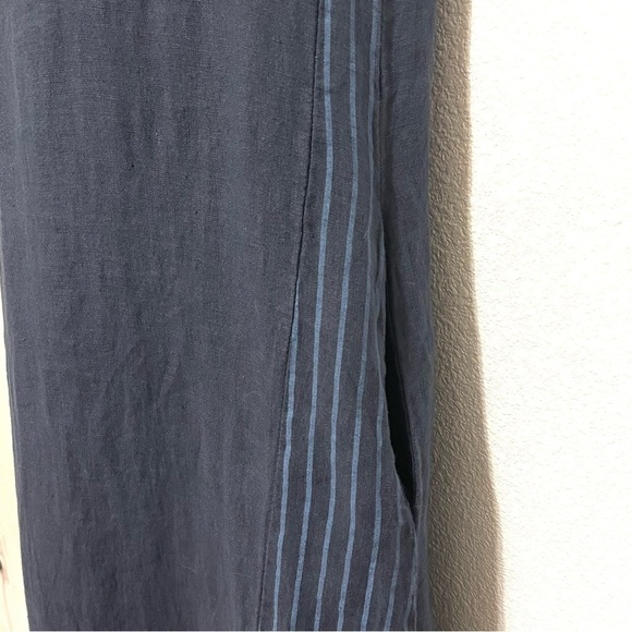 Luca Vanucci Woman 100% LINEN Blue with Stripes Italy Dress Size M - Picture 8 of 16